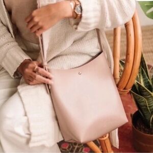 Anthropologie Samara Medium Crossbody Bag in Blush Vegan Leather NWOT